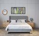 Marlowe Buttoned Wing Double Bed - Storm