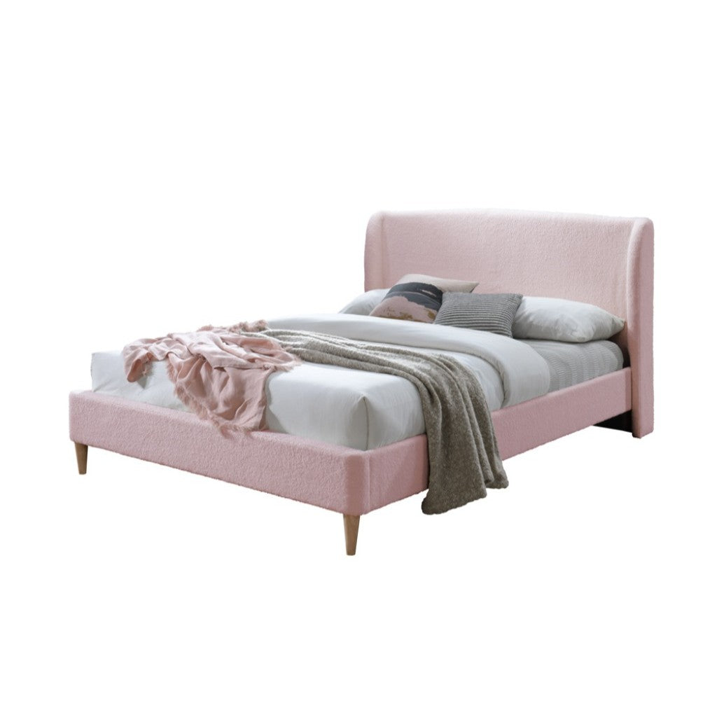 Coralie Boucle King Single Bed - Pink