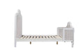 Versailles Carved Oak & Rattan Queen Bed - Antique White