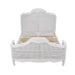 Versailles Carved Oak & Rattan Queen Bed - Antique White