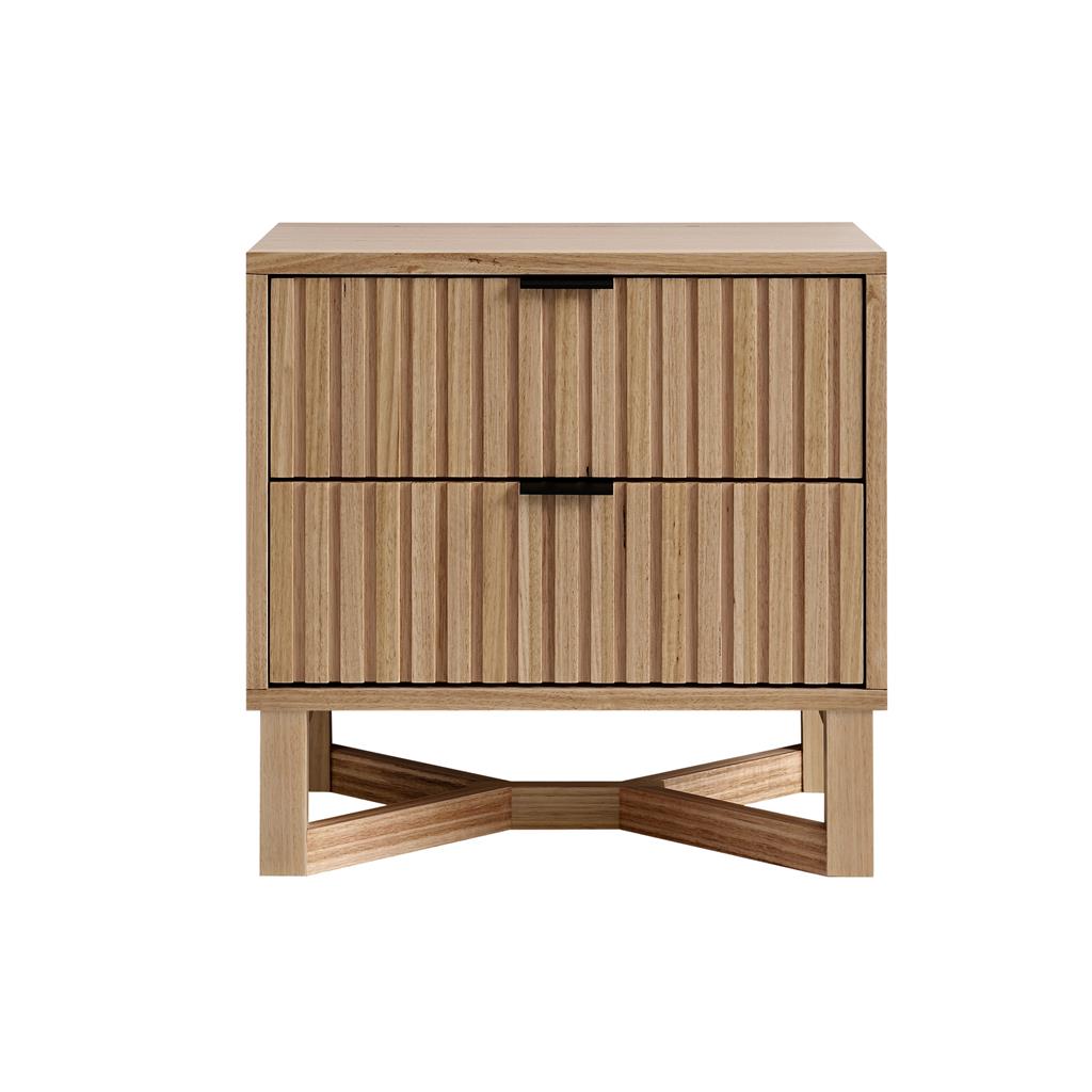 Larch 2 Drawer Bedside Table - Natural