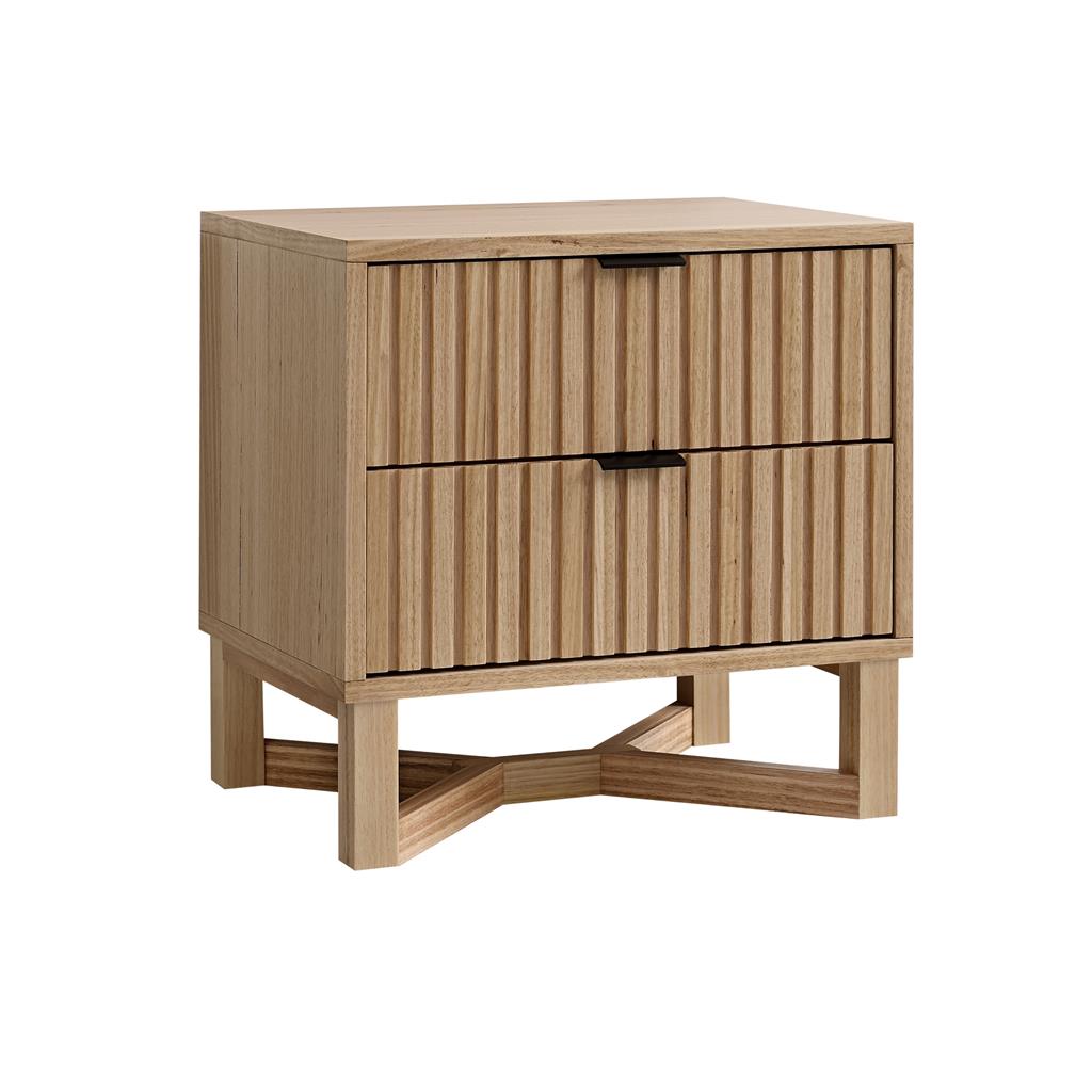 Larch 2 Drawer Bedside Table - Natural