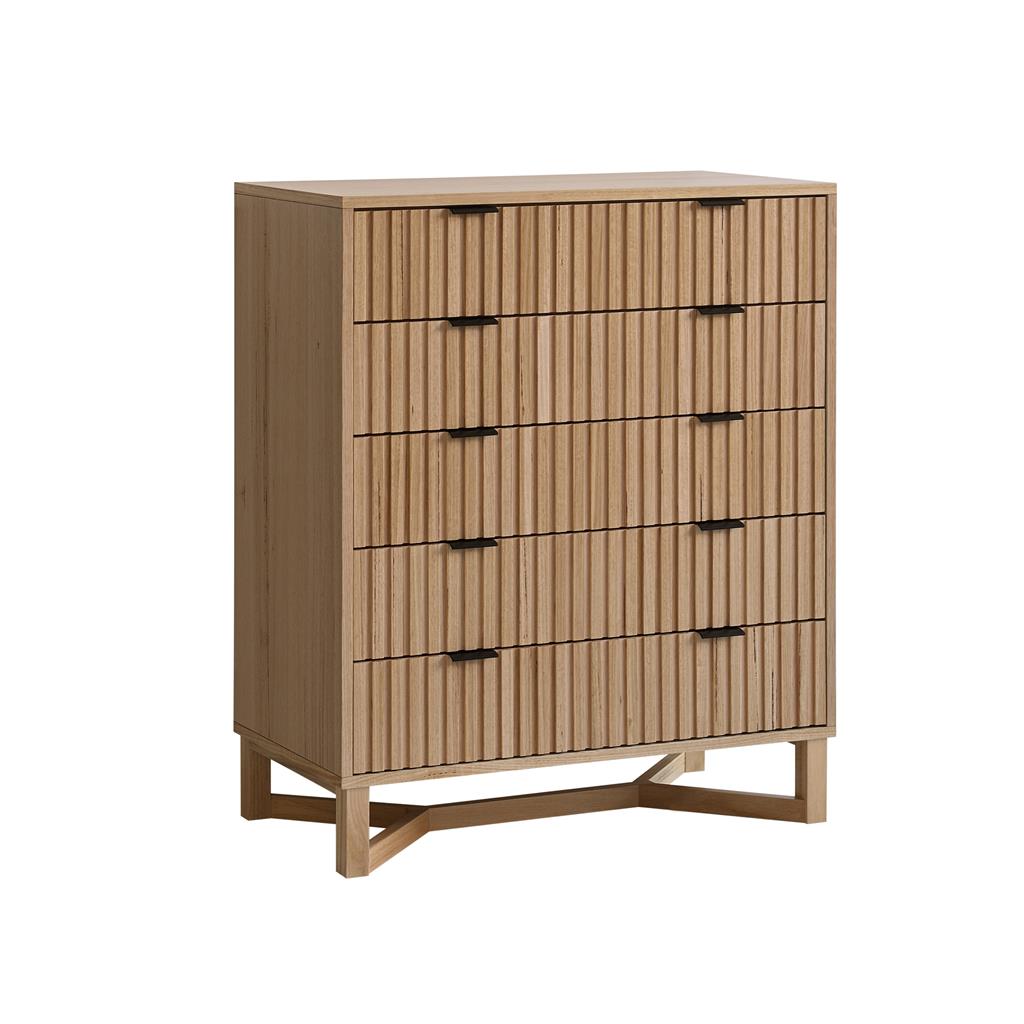 Larch 5 Drawer Tallboy - Natural