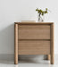Lunara 2 Drawer Bedside Table - Light Smoke