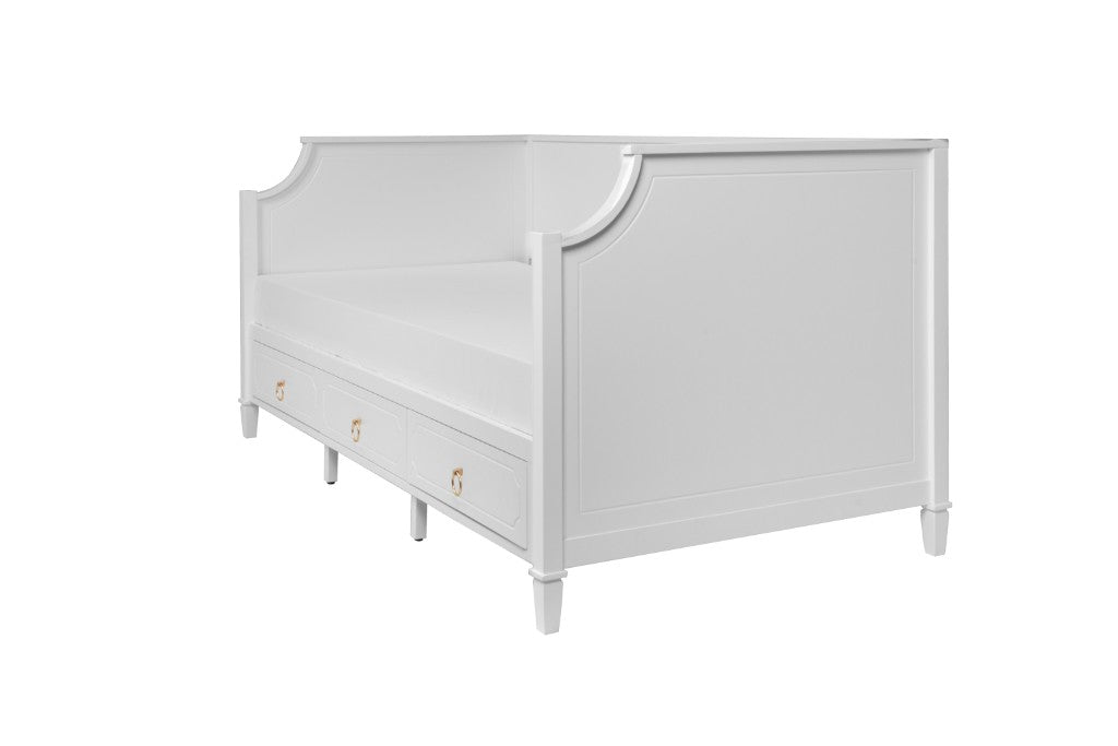 Mirabel 3 Drawer Single Daybed - White
