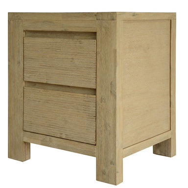 Kauri 2 Drawer Bedside Table - Smoke