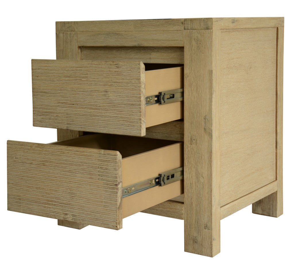 Kauri 2 Drawer Bedside Table - Smoke