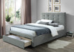 Hayden King Single Bed with Drawer - Grey