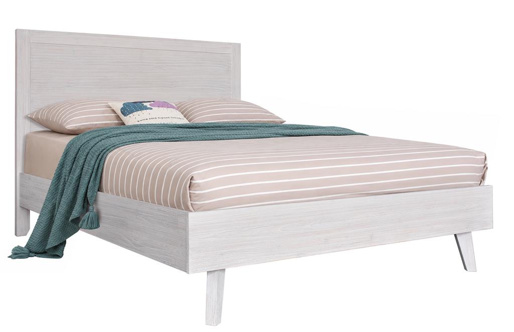 Paloma Double Bed - Brushed White
