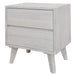 Paloma 2 Drawer Bedside Table - Brushed White