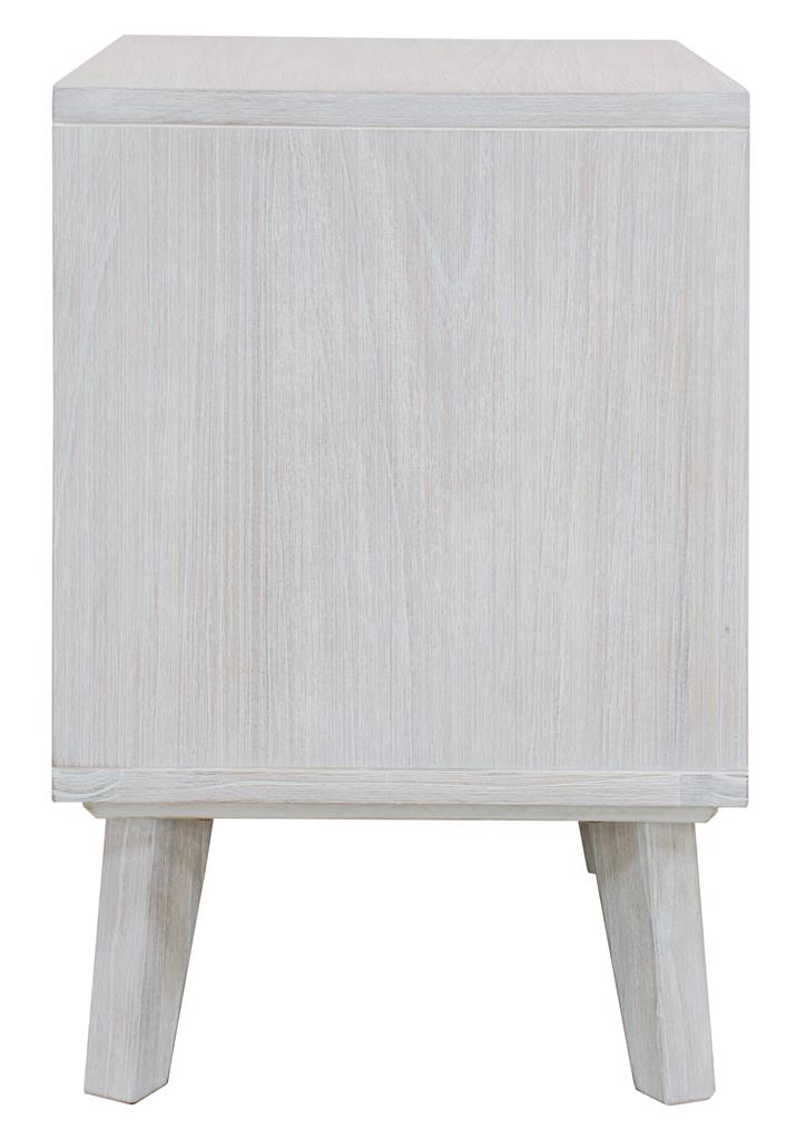 Paloma 2 Drawer Bedside Table - Brushed White