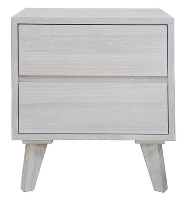 Paloma 2 Drawer Bedside Table - Brushed White