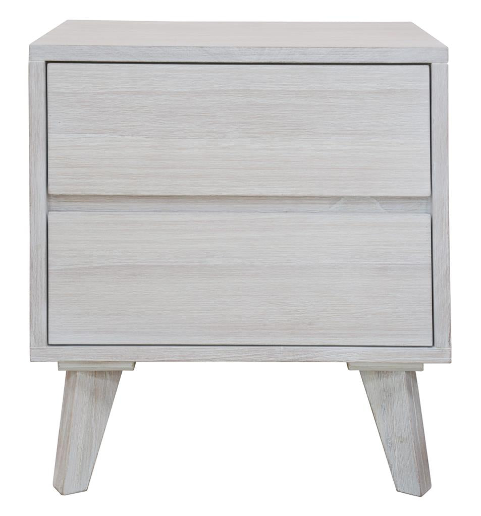 Paloma 2 Drawer Bedside Table - Brushed White