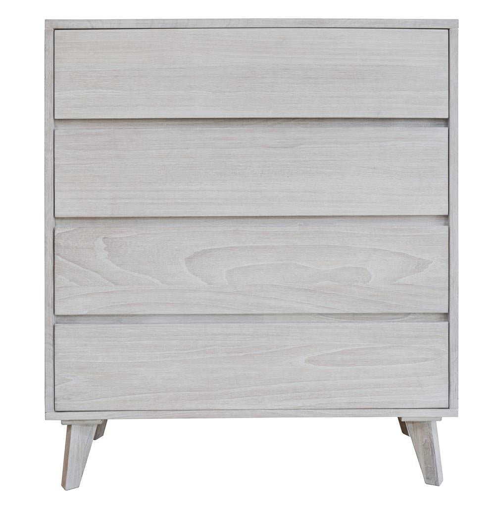 Paloma 4 Drawer Tallboy - Brushed White