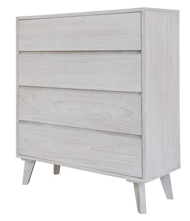 Paloma 4 Drawer Tallboy - Brushed White