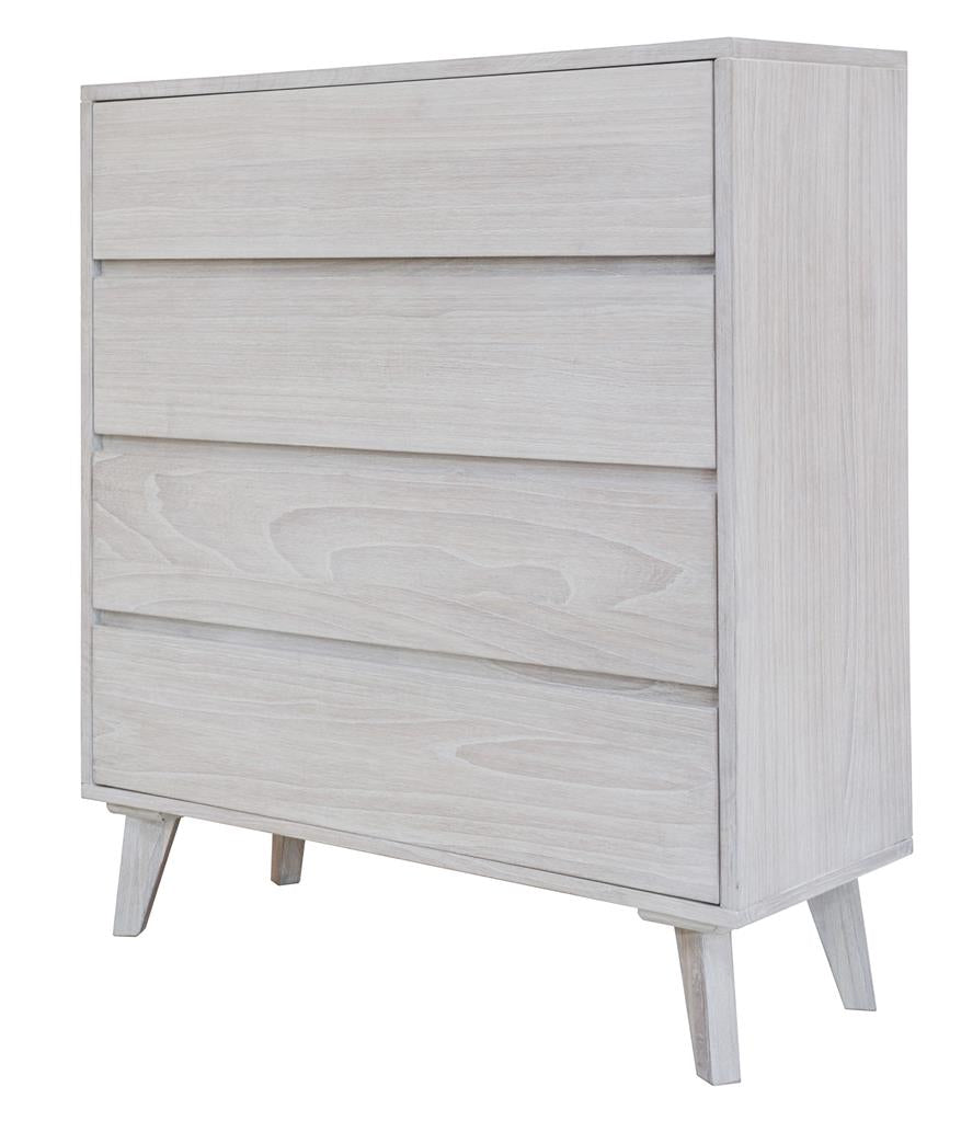 Paloma 4 Drawer Tallboy - Brushed White