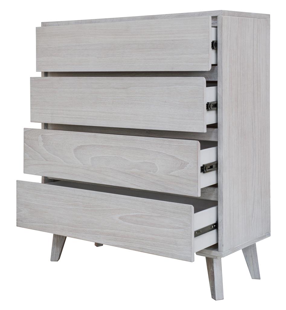Paloma 4 Drawer Tallboy - Brushed White