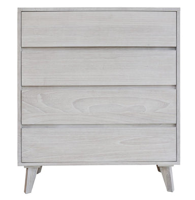 Paloma 4 Drawer Tallboy - Brushed White