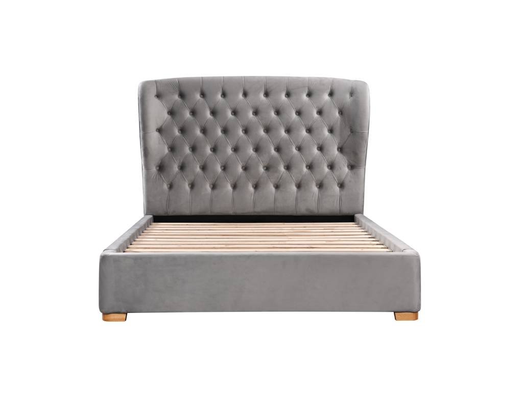 Aurora Winged Velvet Double Bed