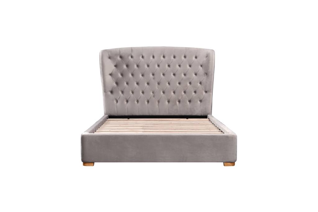 Aurora Winged Velvet Double Bed