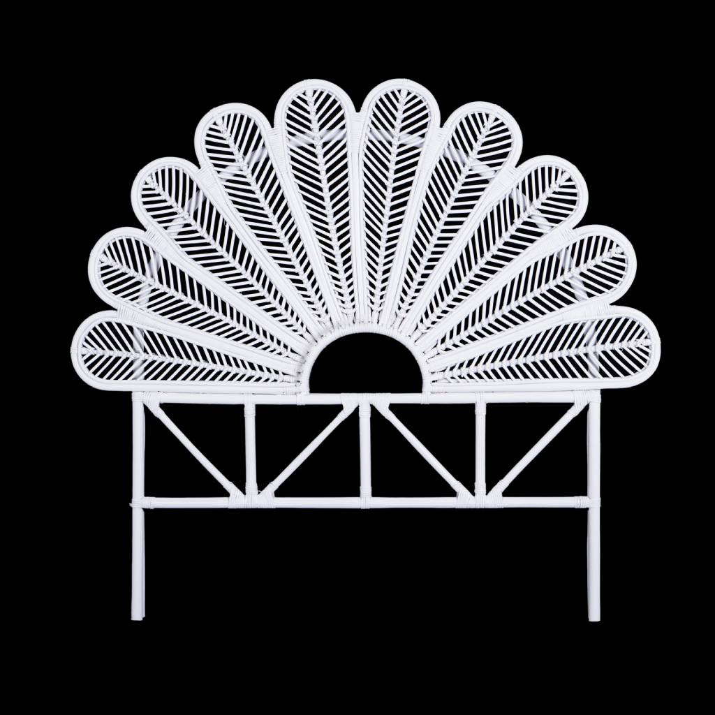 Cabana Rattan King Single Headboard - White