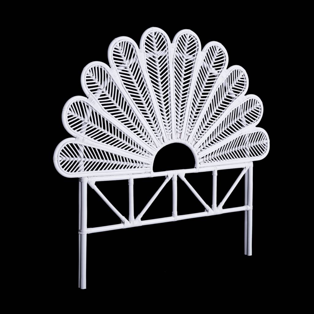 Cabana Rattan King Single Headboard - White