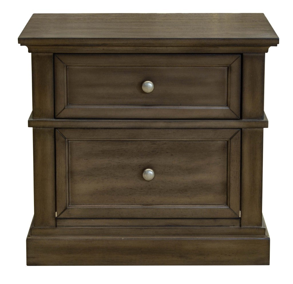 Bendigo 2 Drawer Bedside - Smoked Wood
