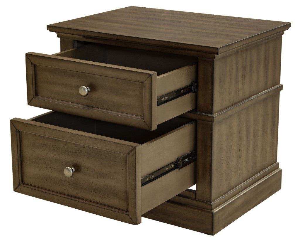 Bendigo 2 Drawer Bedside - Smoked Wood