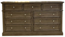Bendigo 9 Drawer Dresser - Smoked Wood
