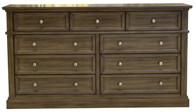 Bendigo 9 Drawer Dresser - Smoked Wood
