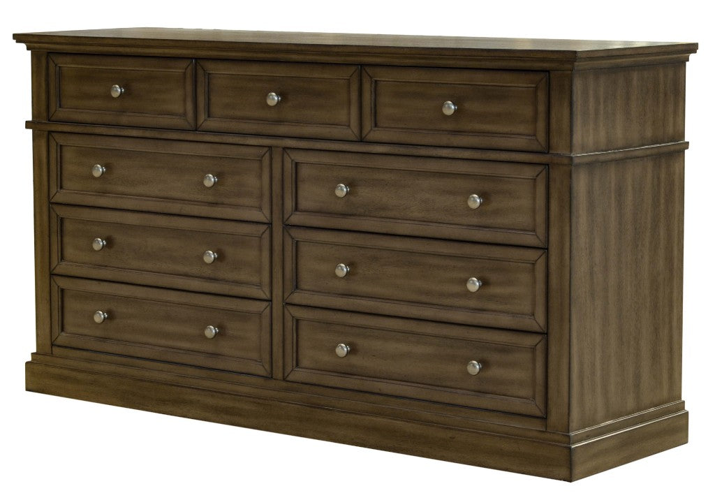 Bendigo 9 Drawer Dresser - Smoked Wood