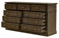 Bendigo 9 Drawer Dresser - Smoked Wood