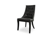 Adair Button Tufted Leather Dining Chair - Black