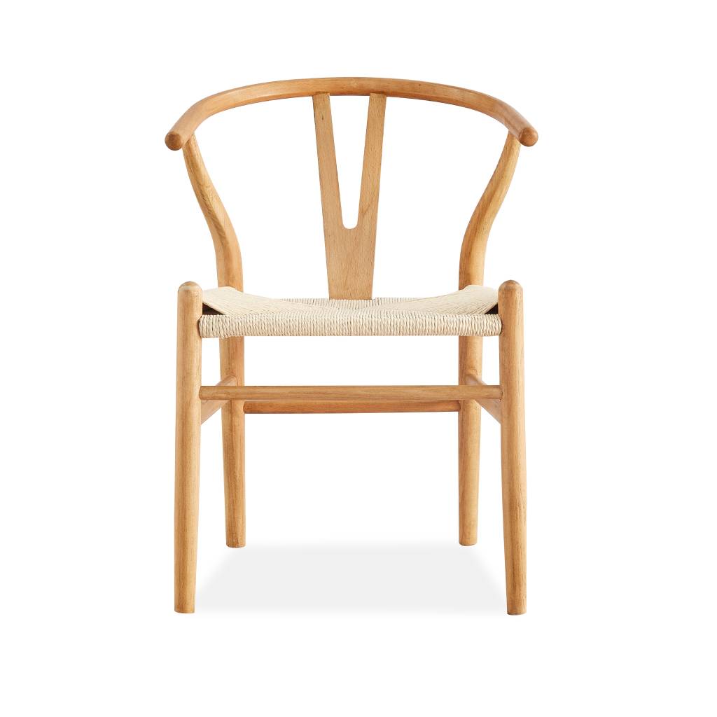 Arden Wishbone Dining Chair with Woven Seat - Natural