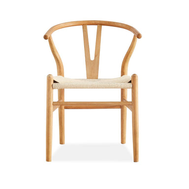 Arden Wishbone Dining Chair with Woven Seat - Natural