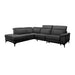 Avella Leather Corner Lounge with Left Chaise & Electric Recliner - Black