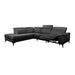 Avella Leather Corner Lounge with Left Chaise & Electric Recliner - Black