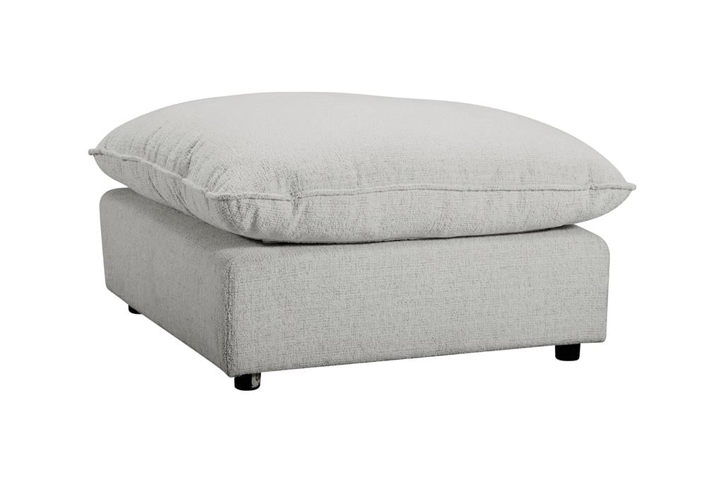Braxton Fabric Ottoman - Snow