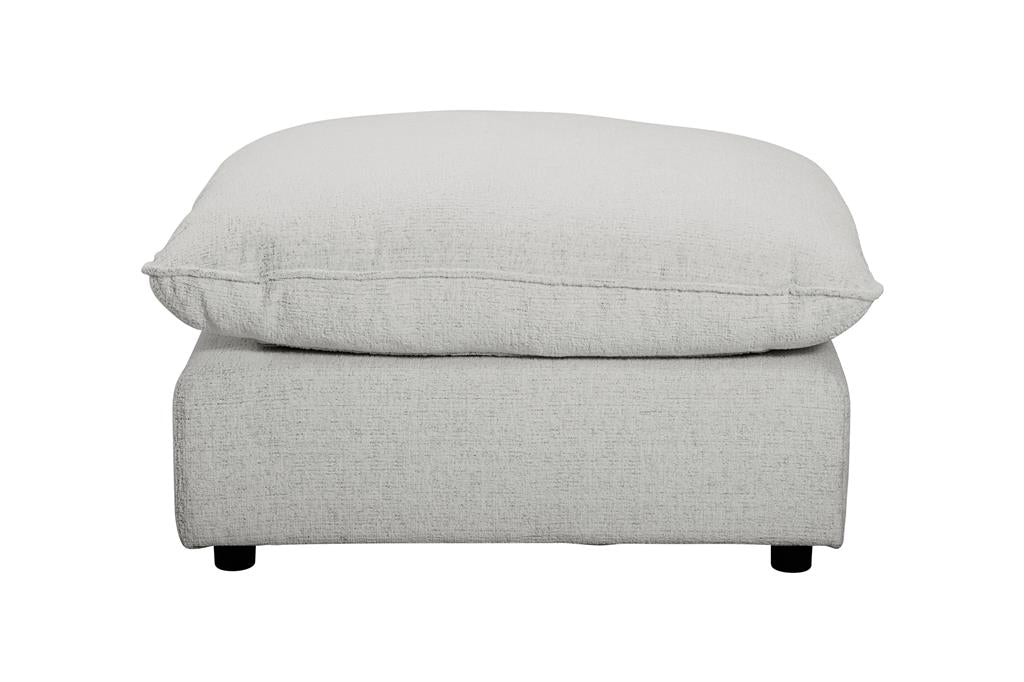 Braxton Fabric Ottoman - Snow