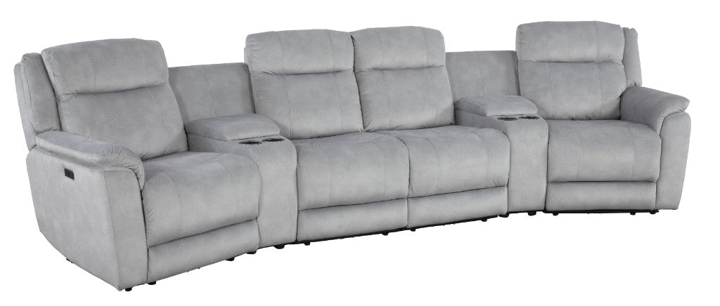 Paramount 4 Seater Electric Home Theatre - Steel