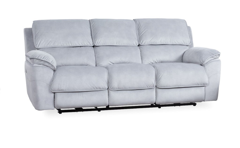 Baxter 3 Seater Electric Recliner Sofa - Steel