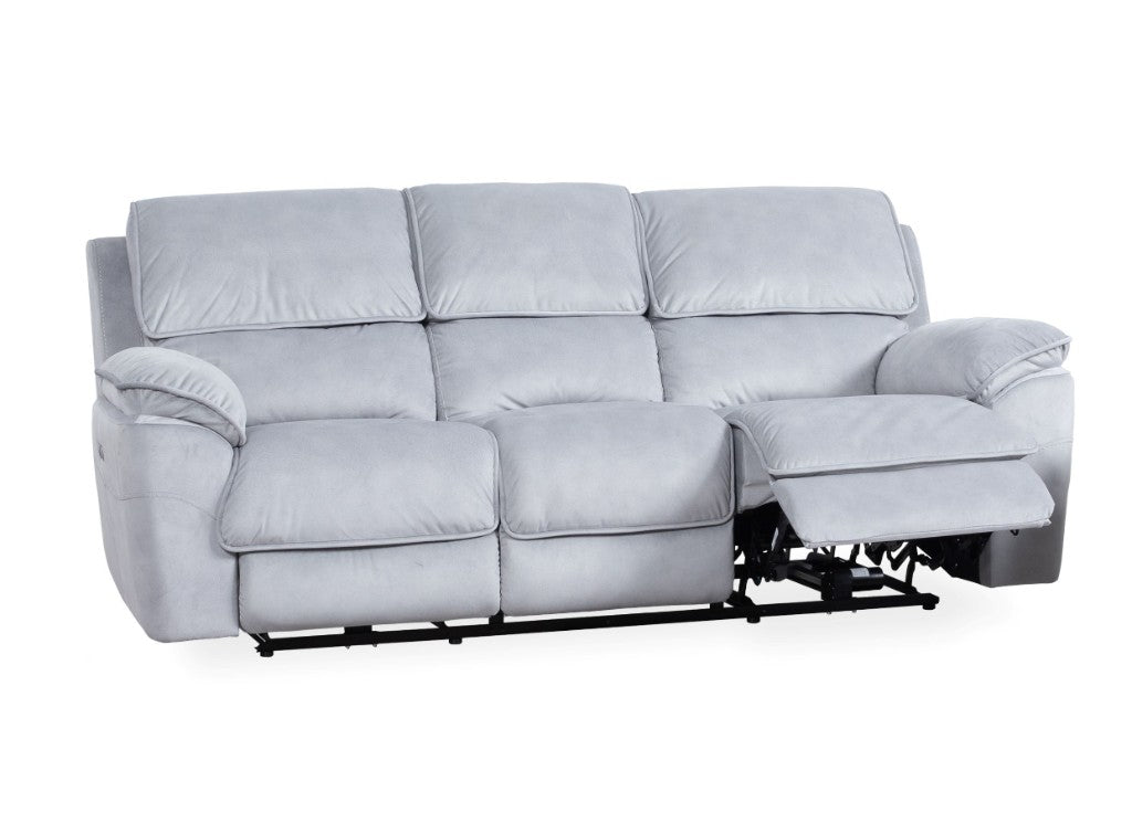 Baxter 3 Seater Electric Recliner Sofa - Steel
