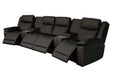 Odeon Leather 4 Seater Electric Home Theatre - Black