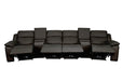 Odeon Leather 4 Seater Electric Home Theatre - Black