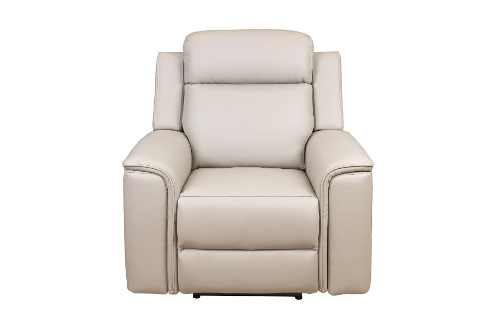 Northcote Leather Electric Recliner Chair - Light Grey