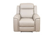 Northcote Leather Electric Recliner Chair - Light Grey