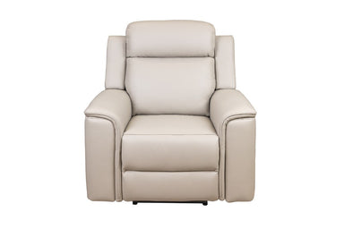 Northcote Leather Electric Recliner Chair - Light Grey