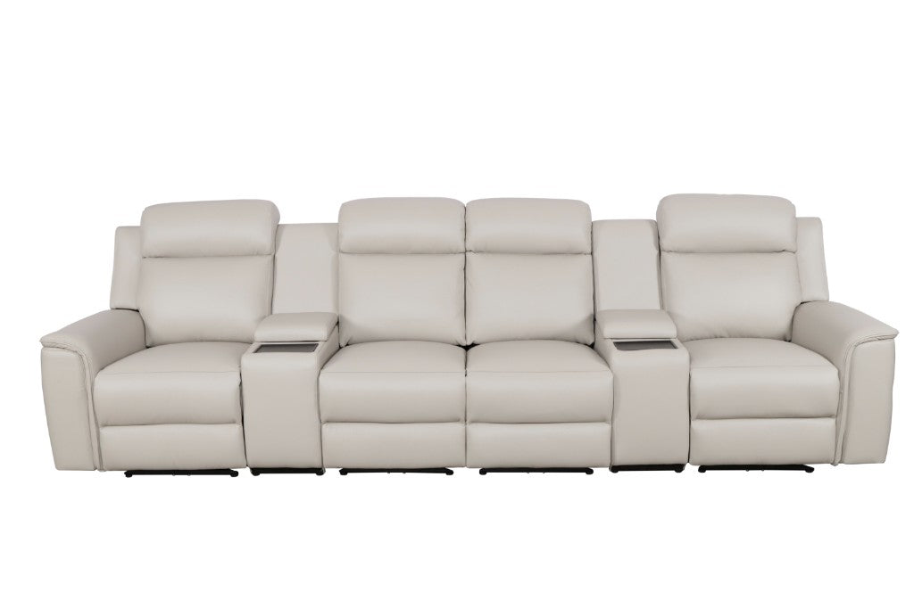 Northcote Leather 4 Seater Electric Home Theatre