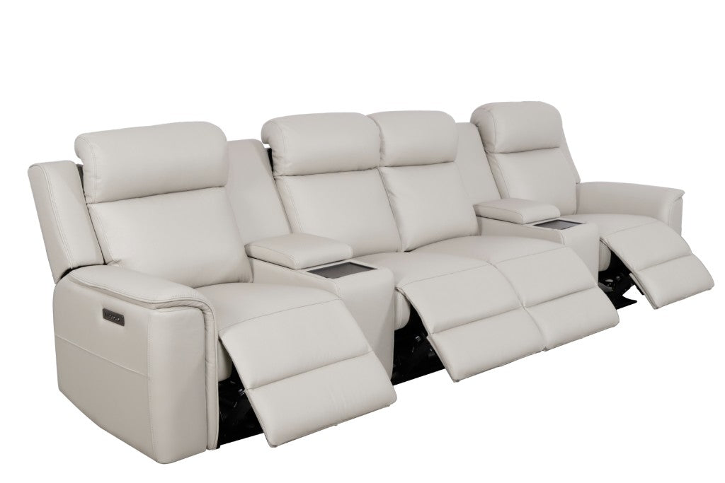 Northcote Leather 4 Seater Electric Home Theatre