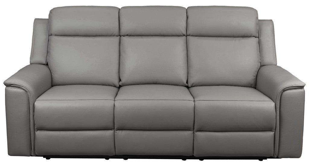 Northcote Leather 3 Seater Electric Recliner Sofa - Graphite